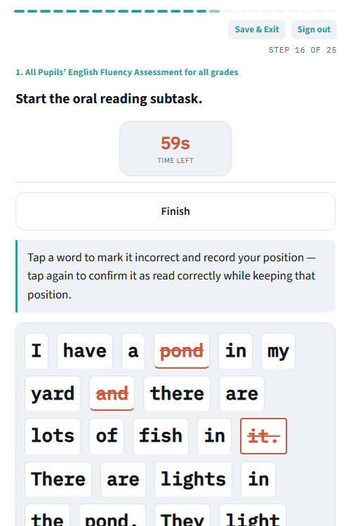 Reading in progress