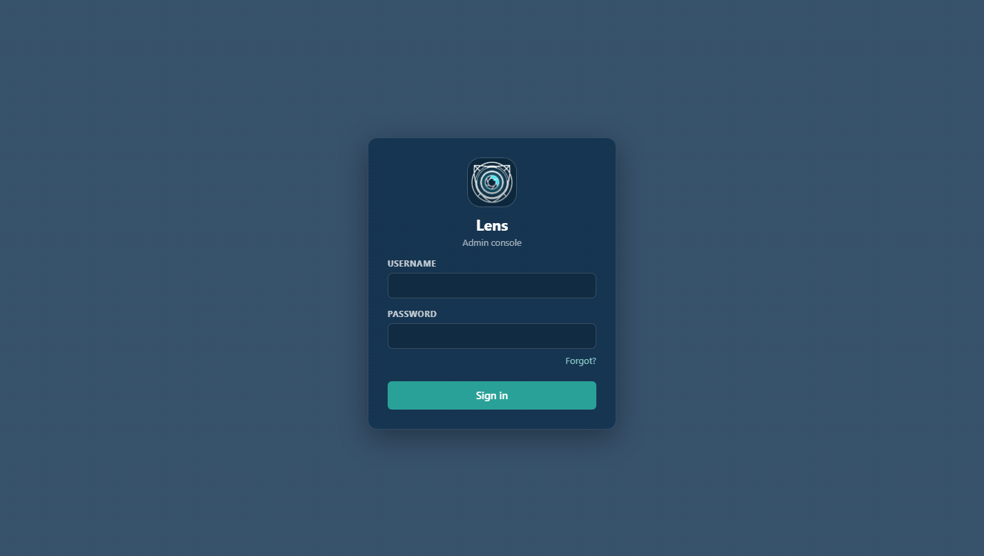Admin sign-in screen